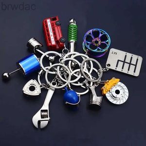 Tecla anéis de chave de engrenagem criativa Chave -chave de velocidade da caixa de câmbio Keyring para chave de carro Turbo Hub Breke Disc pingente de choque de pingente Chaves de cadeia de chaves 240412