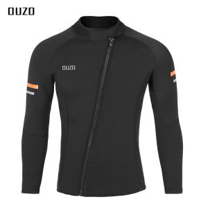 Suits Wetsuit Top Men's 1.5mm Neoprene Wetsuits Jacket,Front Zipper Long Sleeves Diving Suit for Swimming,Snorkeling,Scuba Diving,Surf