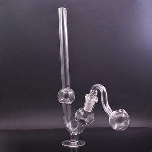 2pcs 14mm Bubbler fumante Fumando tubos de cobra Base de vidro Base de vidro Bongo de óleo de vidro Bongo com 30 mm tigela od tigela machos machos bent machos de queimador de óleo tubo