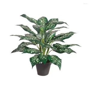 Decorative Flowers Simulation Green Plant Silk Leaves Evergreen Fake Flower Potted Pot-free Balcony Garden Decoration Artificial Tropical