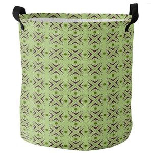 Tvättpåsar Green Circle Triangle Retro Style Dirty Basket Foldbar Home Organizer Klädbarn Toy Storage