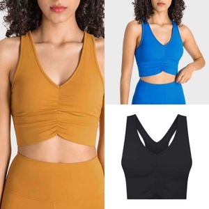 Plissee Sport Bra Hochstärke Schock Proof Sport Bra Fitnessstudio Kleidung Frauen Unterwäsche Yoga Tanktops heißer Verkauf