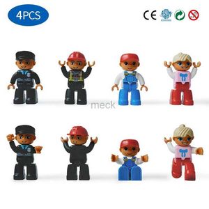 Figuras magnéticas de brinquedo de descompressão 4 PCs/set Toy People Police Worker Girl Fireman Blocks Magnetic Brinquedos Educacionais para Crianças Presentes 240413