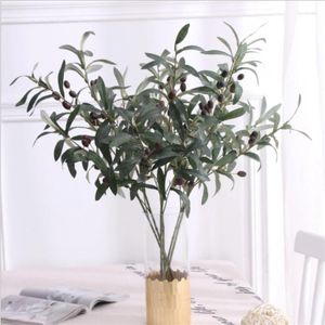 Decorative Flowers Ten-forked Artificial Olive Branch With Fruit Flower Plant Home Decoration Wedding