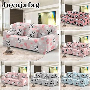 Chair Covers Lovely Panda Style Stretch Sofa Cover Dust-proof Slipcover L Shape 1/2/3/4 Seater Washable Elastic Couch For Living Room