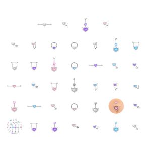 Näsringar Studs smycken kirurgiskt stål septum clicker ring punk kvinnor män zirkon hoop kropp PS0894 Drop Delivery OTQCF