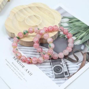 Strand Kirschblüte für Frauen Mädchen Sommer Schmuck Elastic Handkette Accessoires Armreifen Perlen Armband Geschenk