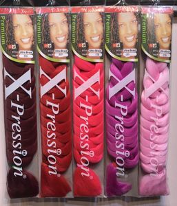 Xpression Placing Hair Syntetyczny splot włosów Jumbo Braids Ultra Braids Bulks Extension Cheveux 82 -calowe szydełkowe włosy 165 gramów singl2064046