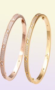 Kadınlar için cazibe bileziği erkekler özel manşet bilekliği gümüş gül altın titanyum çelik moda tasarımcı mücevher vidası tornavida elmas2610601
