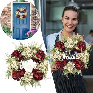 Dekorativa blommor hjärta Valentine Door Imitation Garland Decoration European och American Hydrangea Welcome Summer