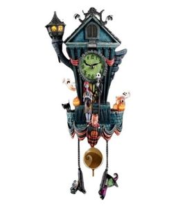 Outra decoração da casa Halloween Wall Clock Cuco Cuco Tim Burton é a égua noturna antes dos enfeites de Natal Pendulum Jack Sally 4623000