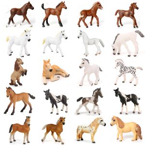 Figuras de modelos de potro de Pote de Plástico Realista, pequenas estatuetas de cavalo de Natal Gree de aniversário Educational Toy for Kids crianças