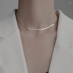Parti Favorisi S925 STERLING Gümüş Düz Yılan Kemik Zinciri Moda Moda Geriye Tüce Hediye Kadınlar için Doğum Günü Hediyeleri Konuklar iyilik