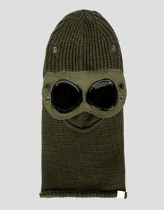Goggle balaclava extra fino merino lã faania knit chapéu de homem boné ao ar livre capa retém tampas de caveira tampas pretas exército verde6008210