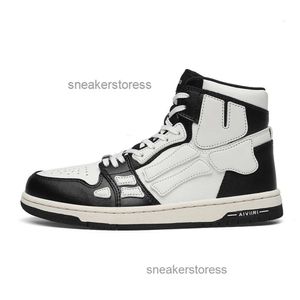 Tênis de sapatos de couro Skel Mens Sapatos Designer Armyri Bone Retor