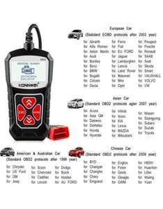 Kodläsare skannar verktyg Universal Konnwei KW310 OBD2 -skanner för Auto OBD 2 bildiagnostisk verktyg Automotive Russian11556502