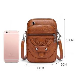 2023 Yeni Çok Fonksiyonlu Yumuşak PU Deri Küçük Omuz Çantası Kadınlar Vintage Crossbody Çanta Nakit Çanta Cep Telefon Çantası