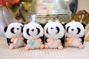 Creative new pacifier panda 10CM doll plush toy couple doll small gift holiday gift keychain pendant