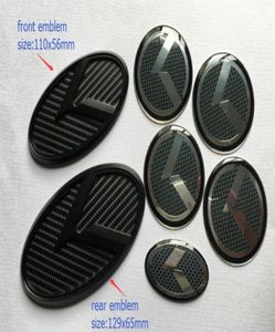 7PCSSET Nuovo adesivo per badge logo in carbonio k nero 3d per Kia Optima K5 20112018 Emblemi di auto6602874