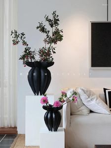 Vasos Material de vaso de estilo chinês Desktop grande decoração adequada para a sala de estar B Office Floor Free Combination 1pc