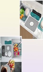 Mats Pads Silicone Sink Protector Mat NonSlip Quick Drying Dish Drain Pad Moisture Mildew Proof Grid Kitchen Storage PadMats4829479