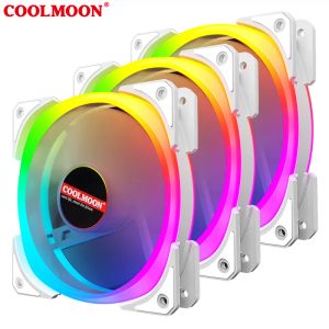 Kühlung 120 mm Computerkoffer Lüfter RGB Lüfter Verstellbares farbenfrohe Lampe Licht für Kühler Mute PC 120 -mm