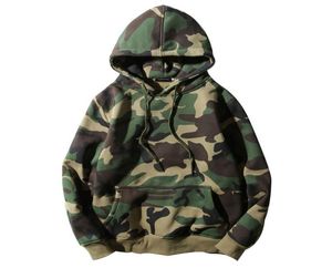 Army Green Camoflage Bluzy Winter Mens Camo Pulover Bluza z kapturem Hip Hop Swag Cotton Streetwear S2XL4559002