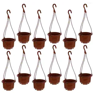 Vases 12 Sets Hanging Pot Indoor Chlorophytum Basket Plants Pots Basin Planters Small Garden Outdoor