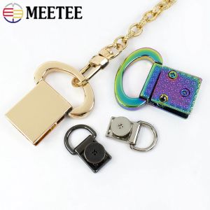 Meetee 5/10/20st Bag Rem D Ring Side Cilp Metal Buckle Chain Handbag Connector Rivet Clasp Screw Snap Hook Hårdvara Sying