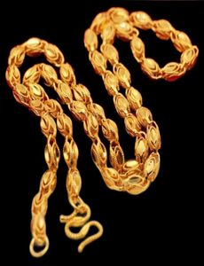 Manlig hänge klassisk 24k fast guldfyllt halsband för män fin gult guld lyxigt manligt hänge halsband för festsmycken G0913778172
