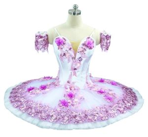 Klassisk balettdansdräkt Purple Professional Tutu Lilac Platter Competition Pancake Tutu Flower Fairy Classical Ballet Costu5788939