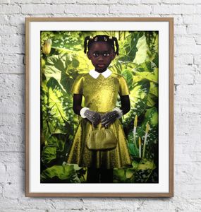Ruud van Empel Art Works Standing in Green Yellow Dress Art Poster Wall Decor Bilder Konsttryck Poster Unframe 16 24 36 47 Inches2609053