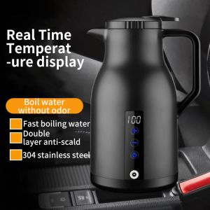 Kettles New Digital Display Car Chaltle Electric Car 12V24V Caminhão grande Kettle Isolamento de grande capacidade 1000ml