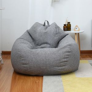 Grandes de sofás de saco de feijão preguiçosos cadeiras de tampa sem enchimento de pano de linho de pano espreguiçadeira