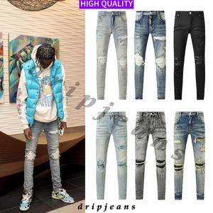 am-jeans mens 청바지 디자이너 청바지 고민 자전거 타는 바이커 팬츠 스키니 진치 힙합 청바지 슬림 핏 청바지 드립 청바지 서해안 바지 드립 바지 드릴 청바지 찢어짐