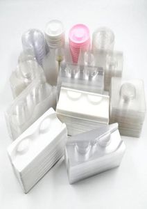 50st plastbrickor för ögonfransväska Vit transparenta mink fransar Tray Holderfalse Eyelash Packaging förvaringslådor8052066