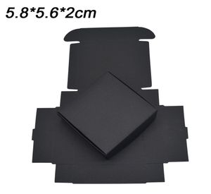 58x56x2cm små presentpaket papperslådor fällbara platt svart kraft papperslåda för smycken tvålförpackning kartonger 50pcslot7658772