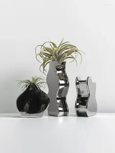 Vaser silver liten vas blommig nordisk stil enkel hem vardagsrum och prov hall eldekoration