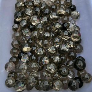 Estatuetas decorativas 10pcs Natural Smoked Quartz Ball Rainbow Crystal Reiki Healing