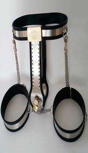 Calça de cinto fêmea algema anel da coxa bdsm Bondage Aço inoxidável dispositivo de restrição de metal erótico brinquedos sexy para mulheres adultos4968274