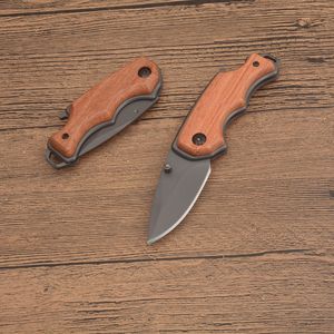 BK X65 Pocket Folding Knife 440C Titanium Coated Blade Rosewood Handle Outdoor Camping Hiking Fishing EDC Knives with Bottle Opener