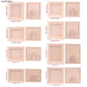 1set 1:12 Dollouse Miniature Wood Photo Frame com modelo de móveis de capa traseira para decoração da casa de boneca Fulte Toys Play Brincho