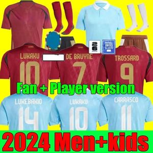 ベルギー2024ユーロカップサッカージャージー24 25 de Bruyne Lukaku Doku Doku National Team Shird 2025 Men Kids Kit Home Away Away Carrasco Tielemans Bakayoko