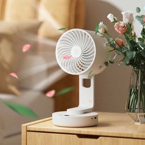 Electric Fans USB Foldable Fan 4 Speeds Battery Operated Table Oscillating Fan for Bedroom LED Lighting with Timer Electric Air Cooling Fan