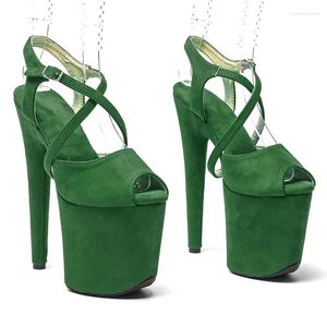 Dance Shoes 20cm/ 8inches With Suede Small Platform High Heel Sandals Sexy Straps Pole 257