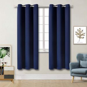 リビングルームのための熱断熱カーテンパネルを暗くする冬のカーテンのための青い色の断熱カーテンセット