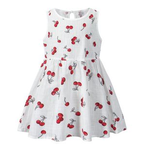 Sukienki bez rękawów dla dzieci w lecie dla dzieci sukienki imprezowe bawełniany kwiat księżniczki dziewczyna ubranie 2 do 8 lat