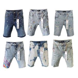 Purple Brand 2024 Summer Jeans High Street Plus Size Hip Hop Hole Denim Shorts Beach Work Pants