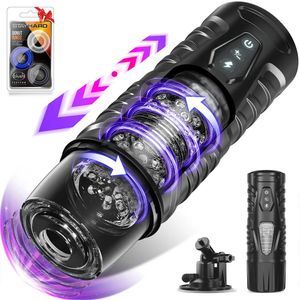 Hannibal Automatic Male Masturbators 7 Thrusting Rotating Suction Cup for Penis Stimulation Adult Toys for Men 240402