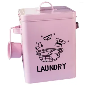 Liquid Soap Dispenser Laundry Detergent Storage Box Metal Powder Container Stand Bucket Scoop Wrought Iron Containers Beads